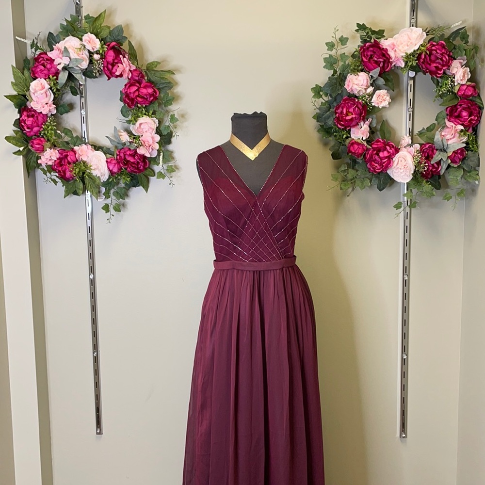 Gorgeous burgundy bridesmaid dress